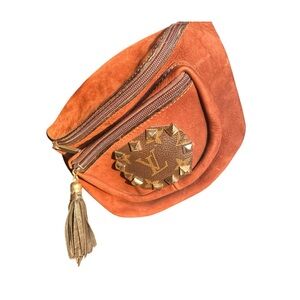 Custom Brown-Orange Suede Crossbody Bag